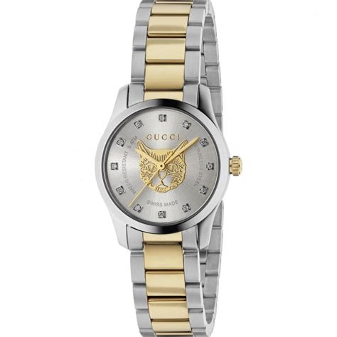 gucci two tone ladies watch|Gucci ladies cat watch.